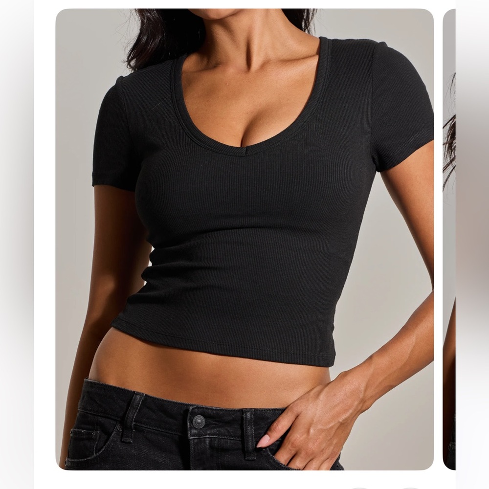 Bamboo V-Neck T-Shirt Built-In Bra
